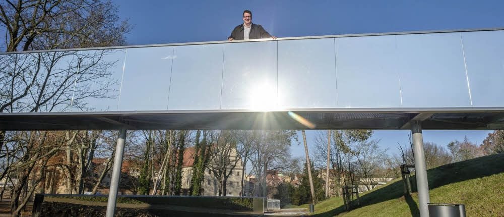 Wittenbergs Oberbürgermeister Torsten Zugehör auf dem Bunkerberg beim Lutherhaus: „Man kommt zu sich.“
