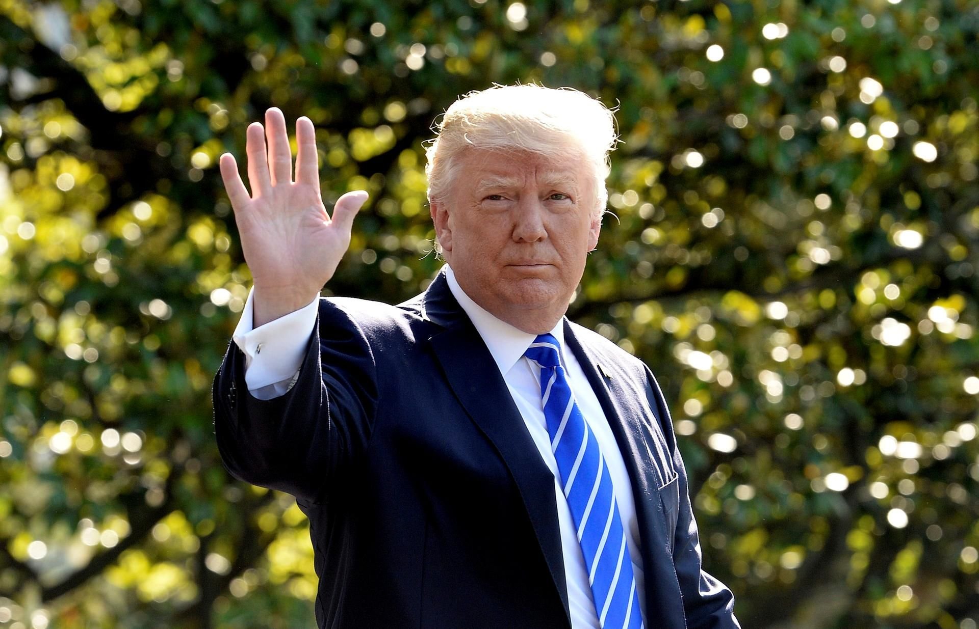US-Präsident Donald Trump am Weißen Haus.