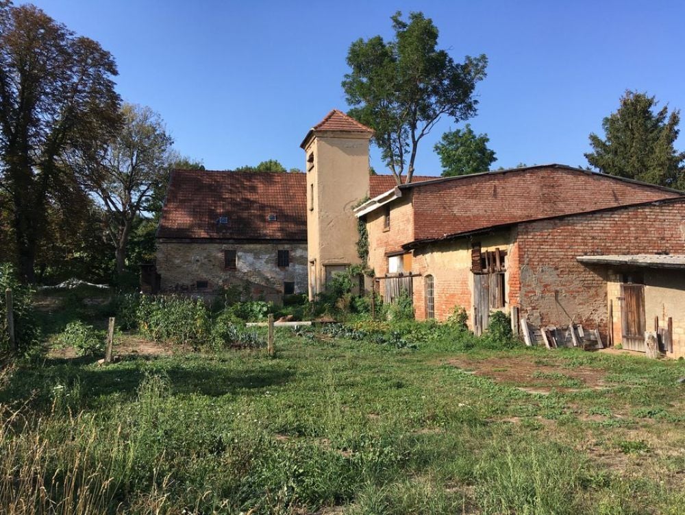 Die Rückansicht der Giersleber Mühle.