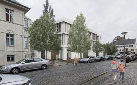 Die Visualisierung zeigt den Neubau in der Büchner-Straße.