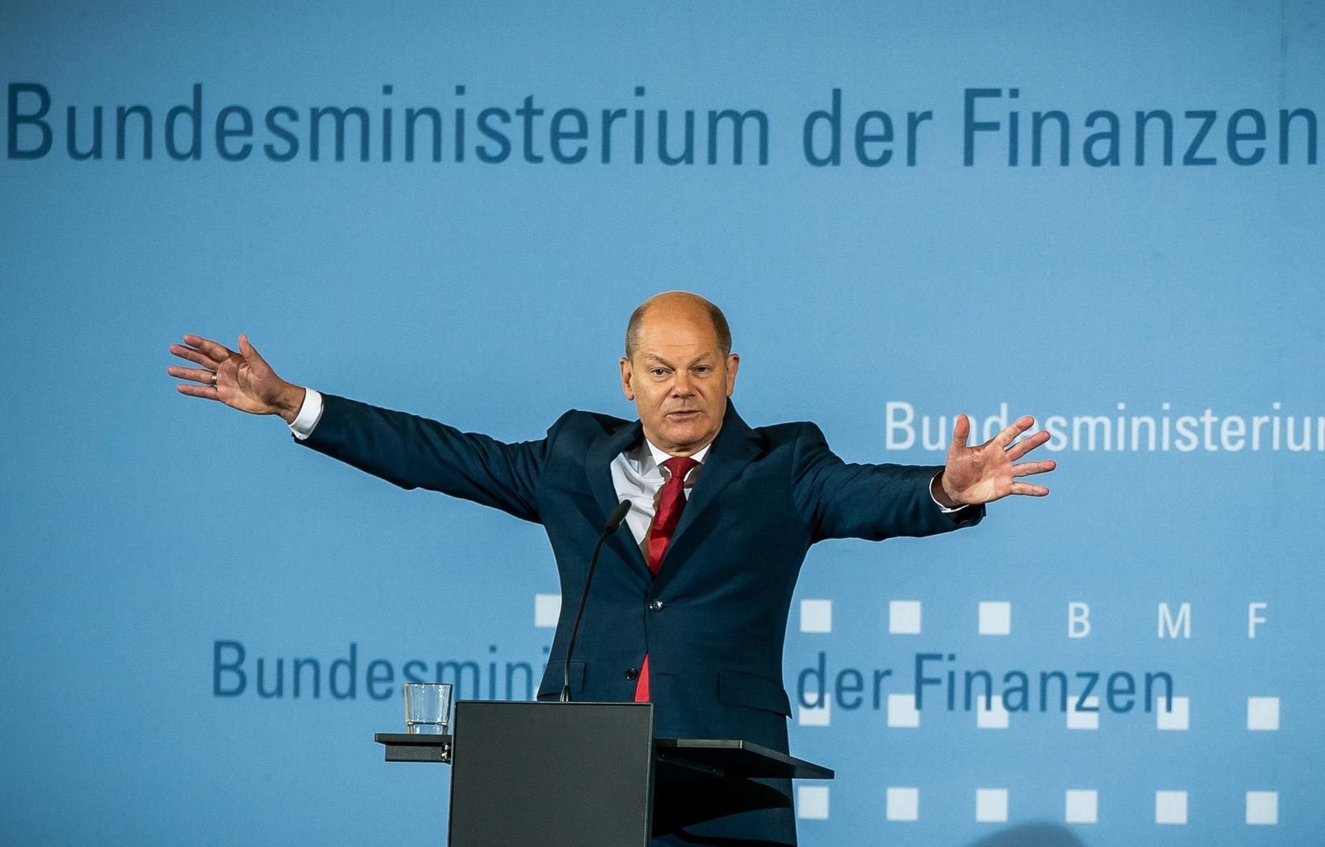 Finanzminister Olaf Scholz auf einer Pressekonferenz zum Konjunkturprogramm im Rahmen der Corona-Hilfen im Juni 2020.