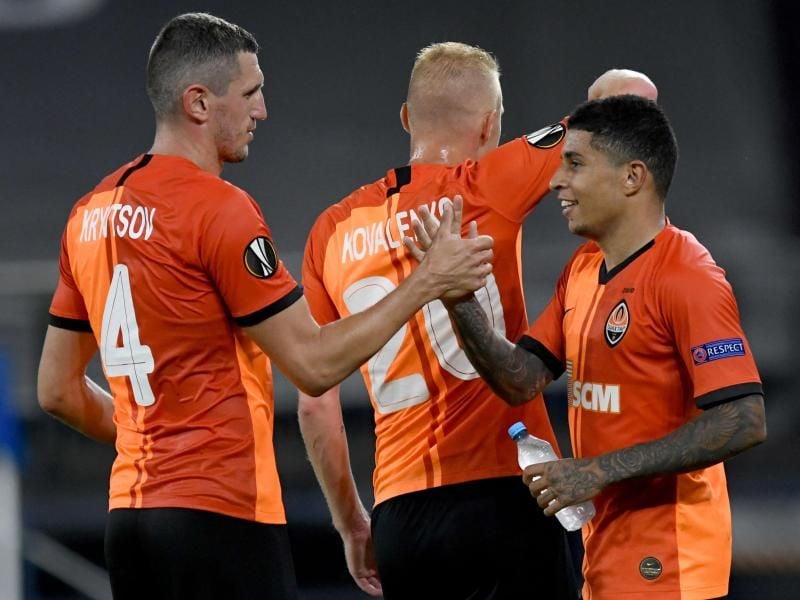 Der ukrainische Meister Schachtjor Donezk präsentiert sich in der Europa League bislang enorm stark. Foto: Bernd Thissen/dpa