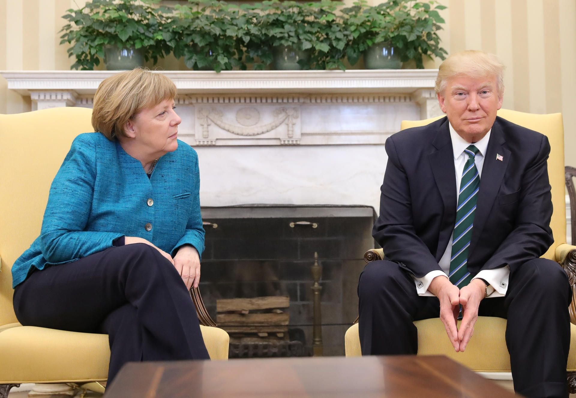 Bundeskanzlerin Angela Merkel und US-Präsident Donald Trump bei ihrem Treffen im Weißen Haus in Washington.