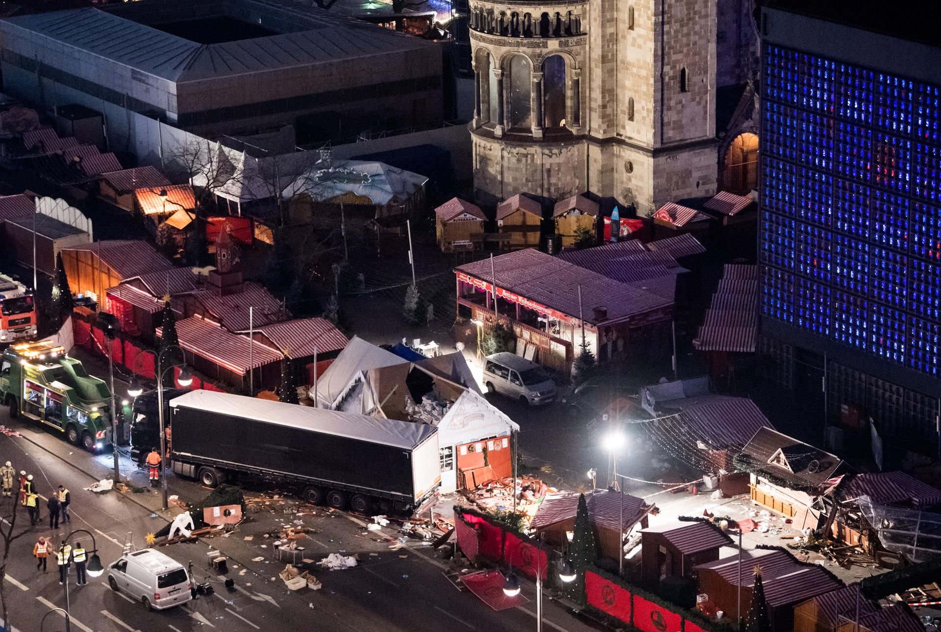 Der Breitscheidplatz nach dem Anschlag im Dezember 2016.
