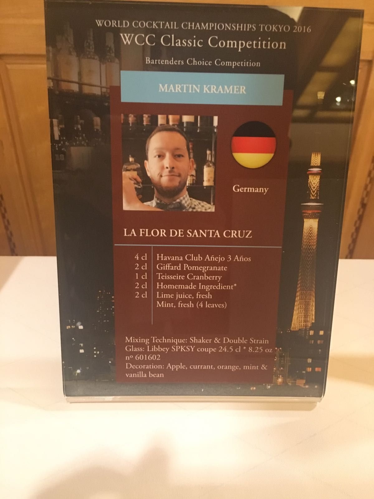 Der Wittenberger Martin Kramer hat Deutschland bei den Weltmeisterschaften der Barkeeper in Tokio vertreten.