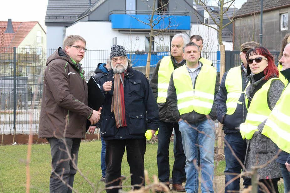 Die Städtepartner haben sich die künftigen Laga-Flächen angeschaut.