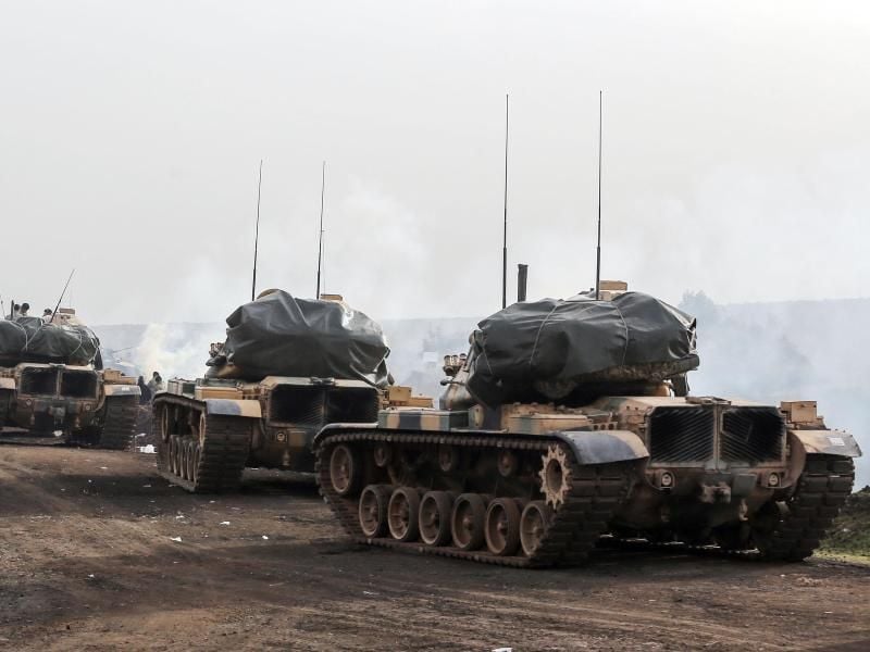Panzer der türkischen Armee in Afrin, Syrien. Die Türkei sieht die YPG wegen ihrer engen Verbindungen zur verbotenen kurdischen Arbeiterpartei PKK als Terrororganisation. Foto: XinHua/Archiv