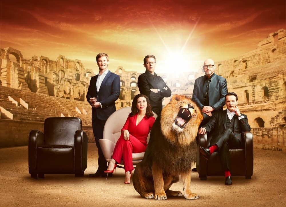 Carsten Maschmeyer (v.l.), Judith Williams, Frank Thelen, Jochen Schweizer und Ralf Dümmel sind die „Löwen“ in der Vox-Show.