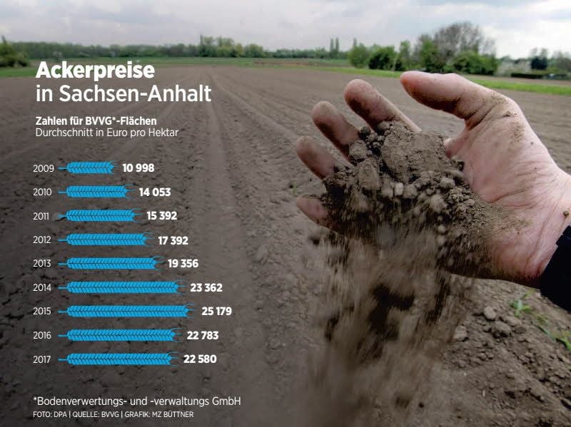 Die Preise für Ackerland in Sachsen-Anhalt sind über die Jahre spürbar gestiegen.