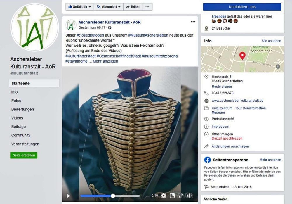 Kleiner Wissenstest auf der Facebook-Seite der Aka