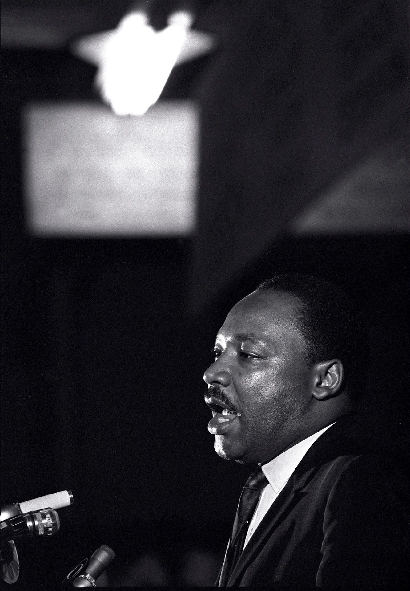 Martin Luther King bei seinem letzten Auftritt 1968 in Memphis.