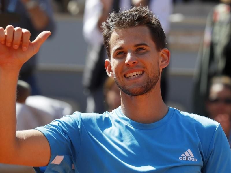 Aumen hoch: Dominic Thiem steht wie im Vorjahr im Endspiel der French Open. Foto: Michel Euler/AP