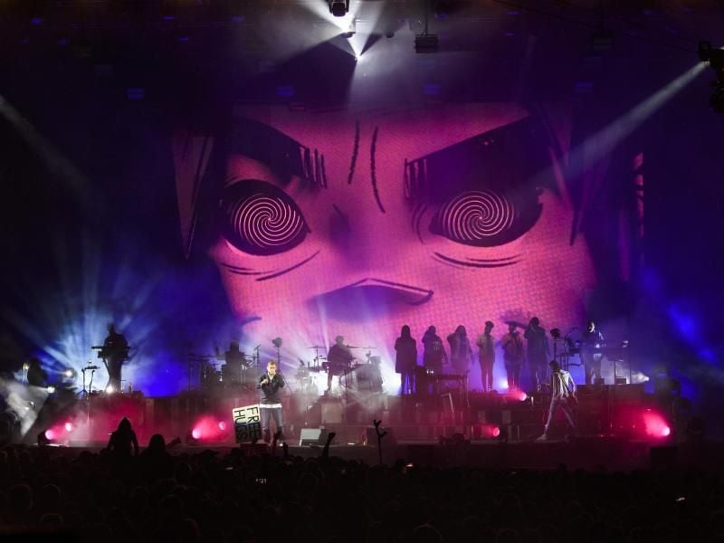 Mehr als nur ein Seitenprojekt von Damon Albarn: die Gorillaz. Foto: Anthony Anex/KEYSTONE/dpa