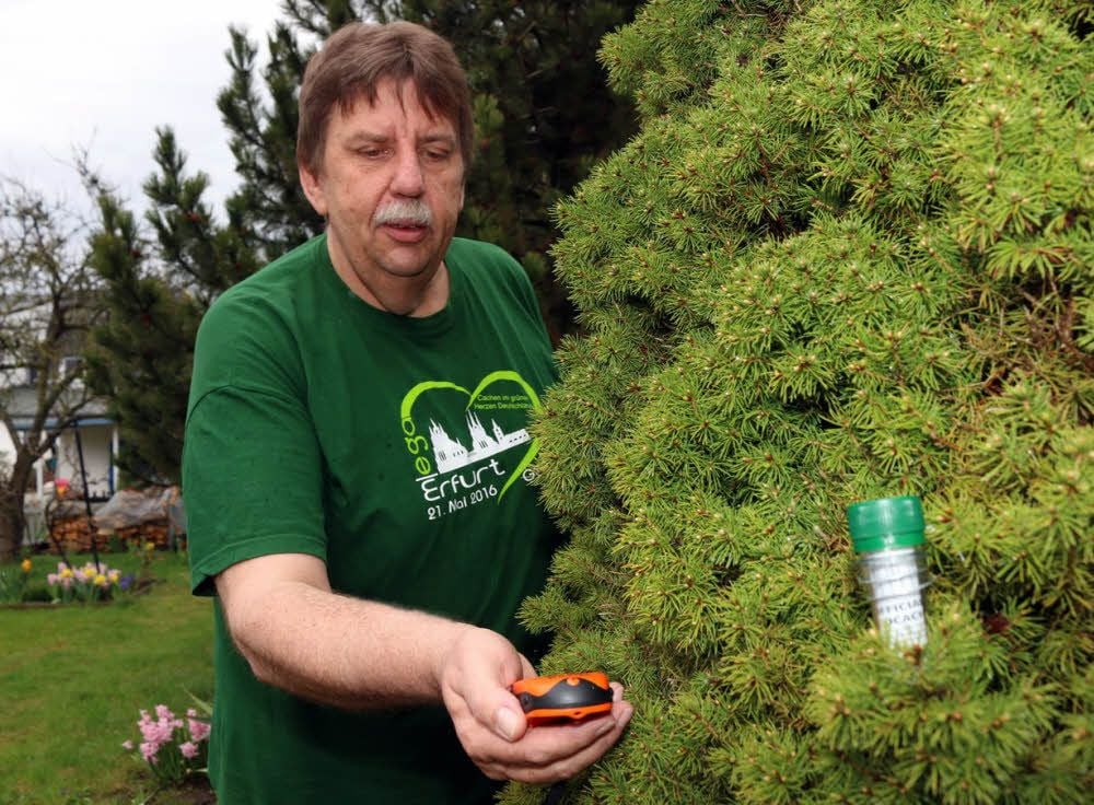 Geocacher Holger Mühlbach hat sogar zwei eigene Caches in Bernburg versteckt.