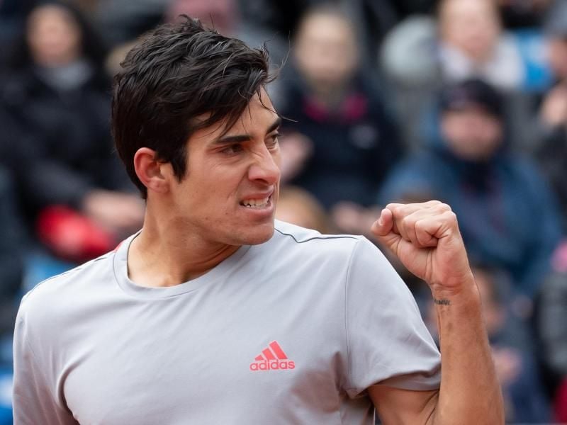 Tennisspieler Cristian Garin ballt die Faust - Sieg im Finale in München. Foto: Sven Hoppe