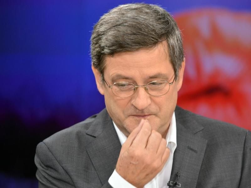 Roland Tichy, damaliger Chefredakteur "Wirtschaftswoche", während der ZDF-Talksendung "Maybrit Illner". Foto: Karlheinz Schindler/dpa-Zentralbild/dpa