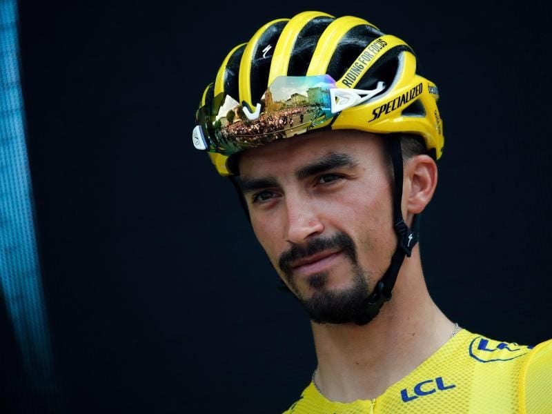 Fährt bei der Tour weiter in Gelb: Julian Alaphilippe. Foto: Christophe Ena/AP