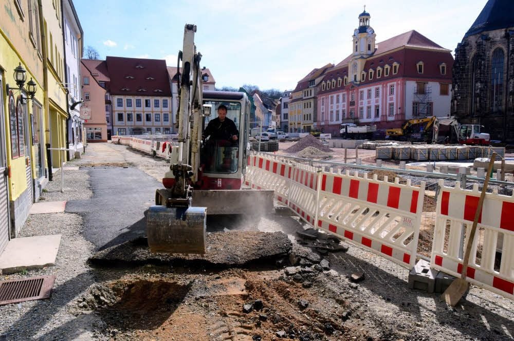 Baustelle Markt in Weißenfels