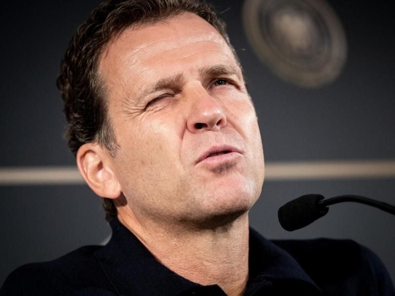 Oliver Bierhoff hofft auf eine baldige EM-Qualifikation der deutschen Nationalmannschaft. Foto: Christian Charisius