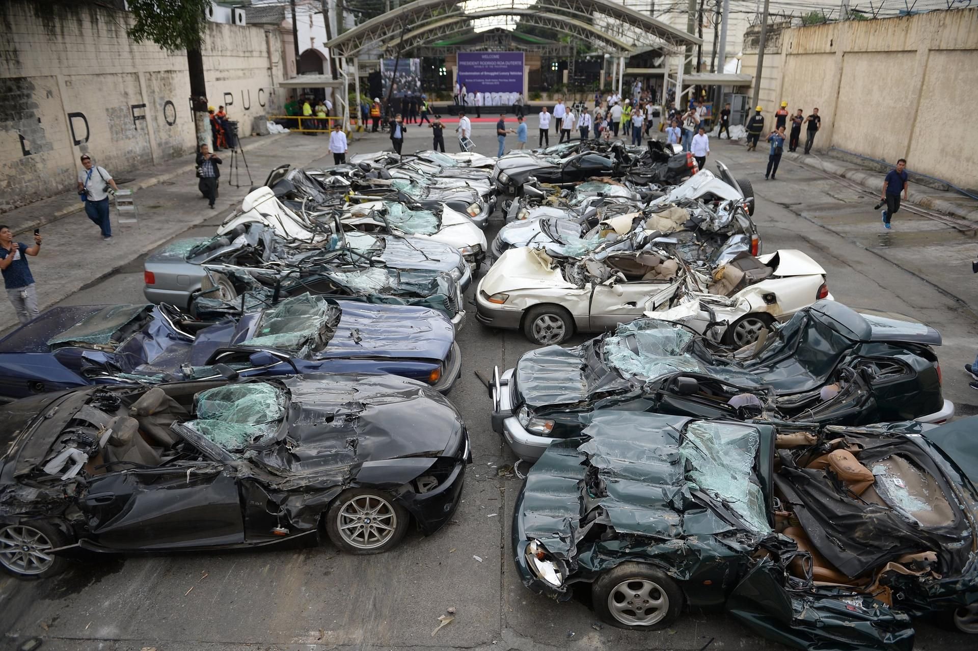 Unter den verschrotteten Modellen waren auch deutsche Autos.
