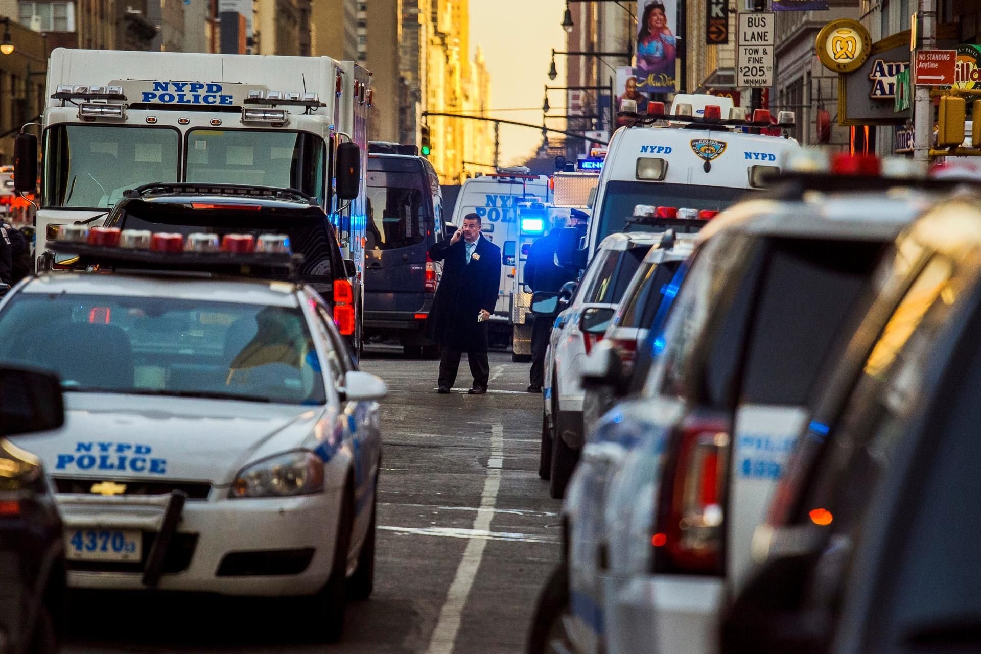 Erhöhte Polizeipräsenz in der Nähe des Times Squares.