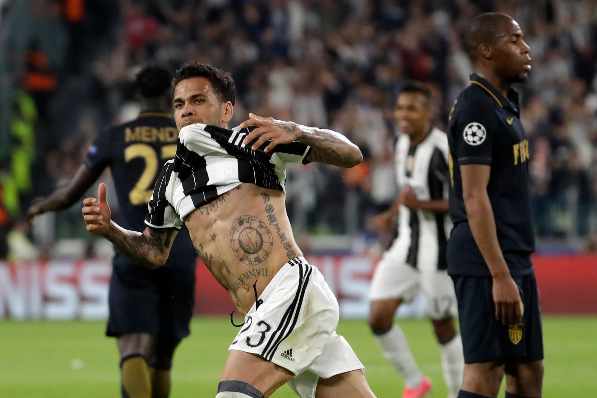 Turins Dani Alves konnte gegen den AS Monaco einen sehenswerten Treffer aus der Distanz erzielen.