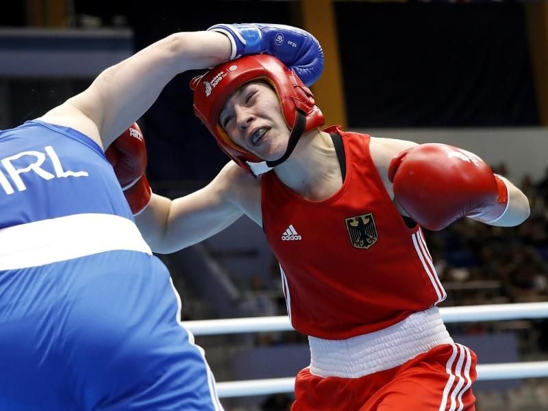 Musste sich in Minsk Michaela Walsh (l) geschlagen geben: Ornella Wahner. Foto: Martin Rickett/PA Wire