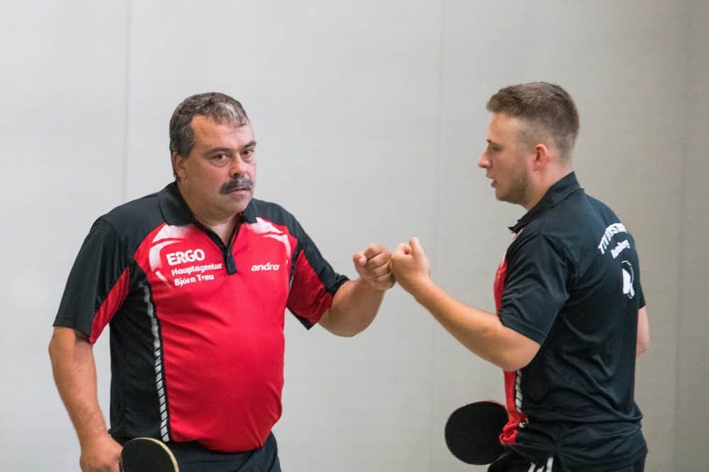 Präsentierten sich in starker Verfassung: Stefan Keip (l.) und Alexander Gohlke vom Bezirksklasse-Vertreter TTV Domstadt Naumburg.