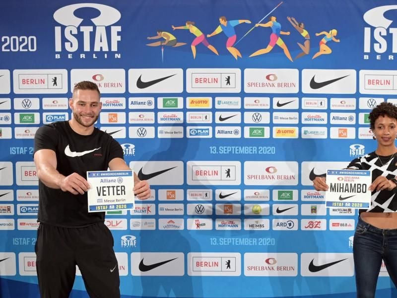 Gehen beim Istaf in Berlin an den Start: Malaika Mihambo und Johannes Vetter. Foto: Soeren Stache/dpa-Zentralbild/dpa