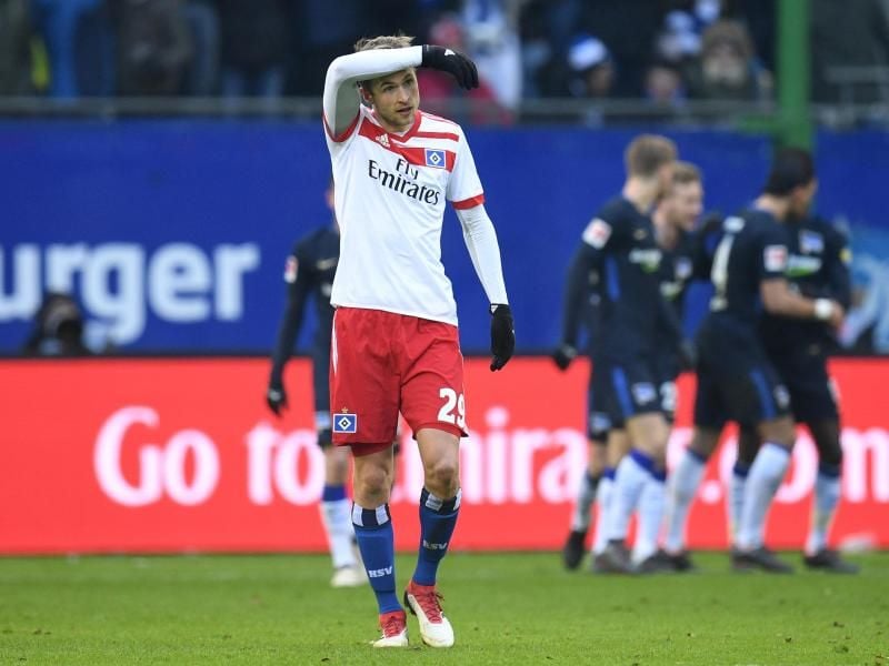 Hamburgs Matti Steinmann steht nach dem Spiel gegen Hertha BSC erneut in der Startelf der Hanseaten. Foto: Daniel Reinhardt