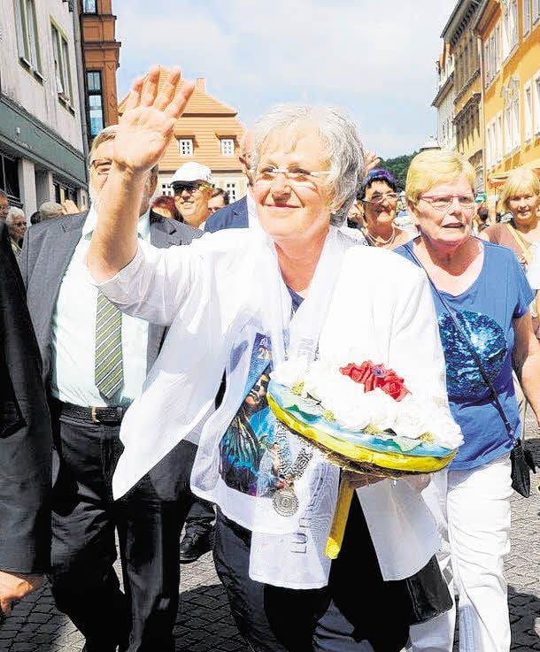 Die Eisleber Oberbürgermeisterin Jutta Fischer in Aktion.