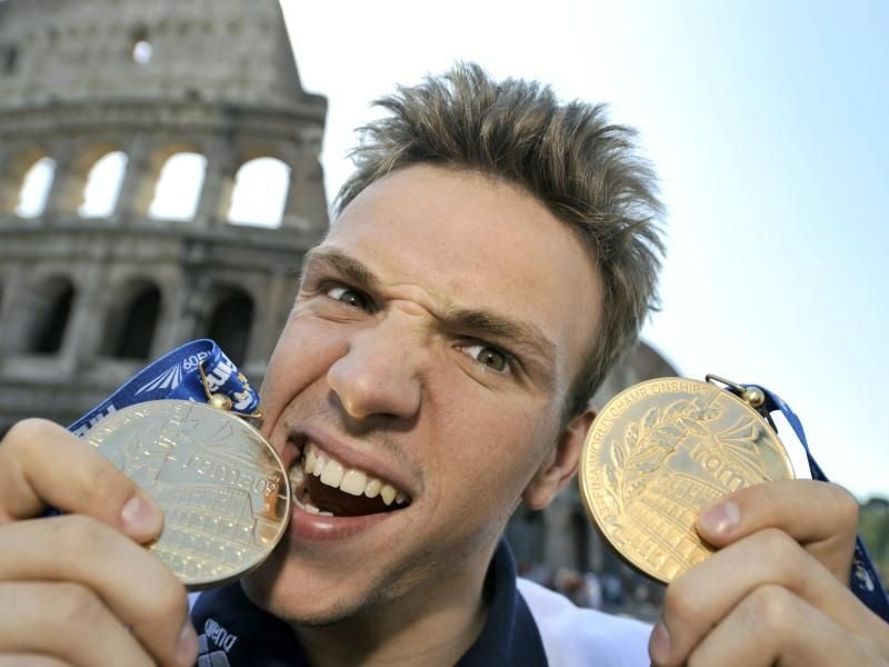 Will eine kleien Feier machen, „Wenn die beiden Weltrekorde oder einer davon dann noch stehen”: Paul Biedermann. Foto (2009): Bernd Thissen Foto: Bernd Thissen