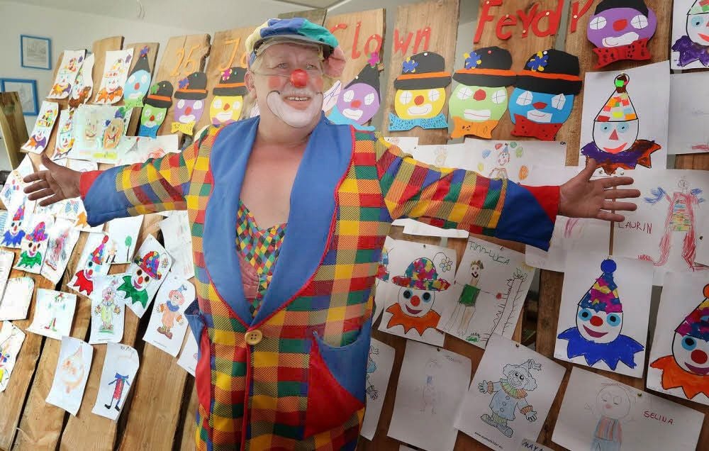 Clown Ferdy alias Elvis Schmoldt in seinem Element.