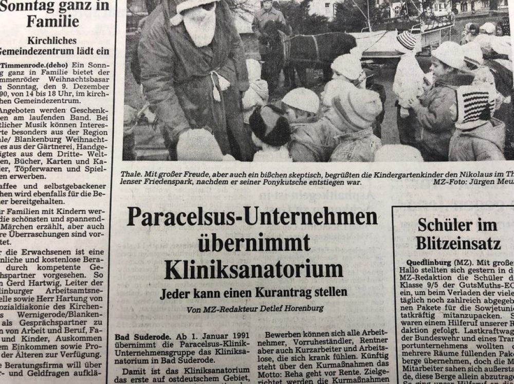 So berichtete die MZ am 7. Dezember 1990.