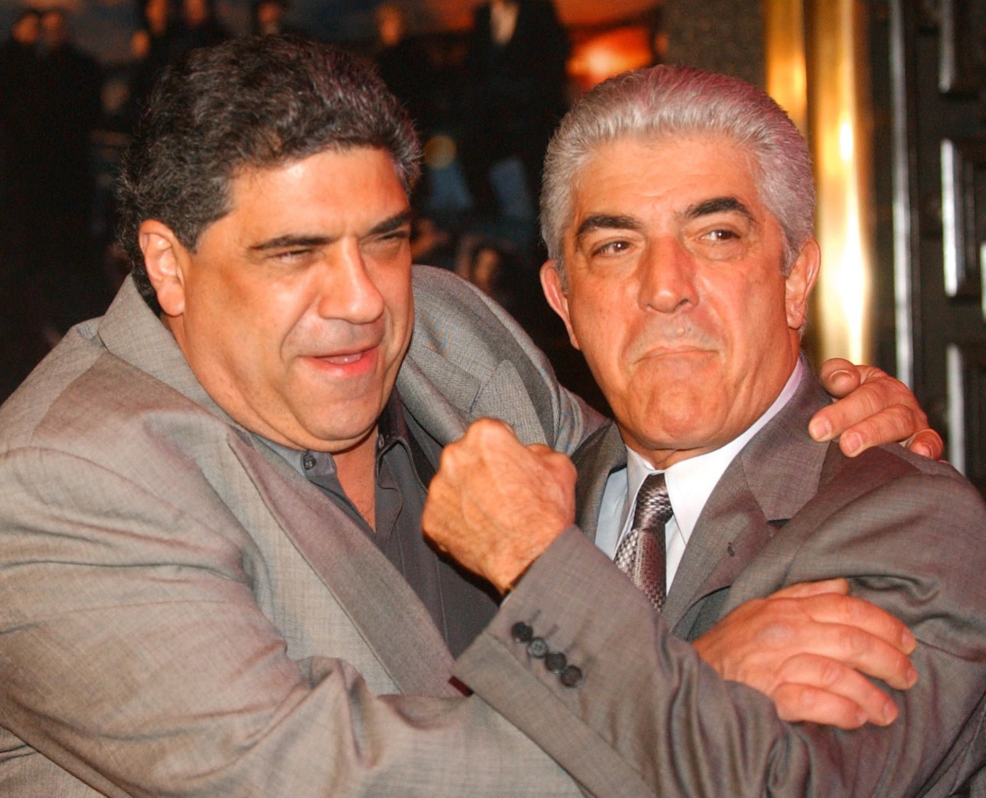 Schauspieler Frank Vincent (r.) zusammen mit und Vincent Pastore, ebenfalls Darsteller bei den „Sopranos”.