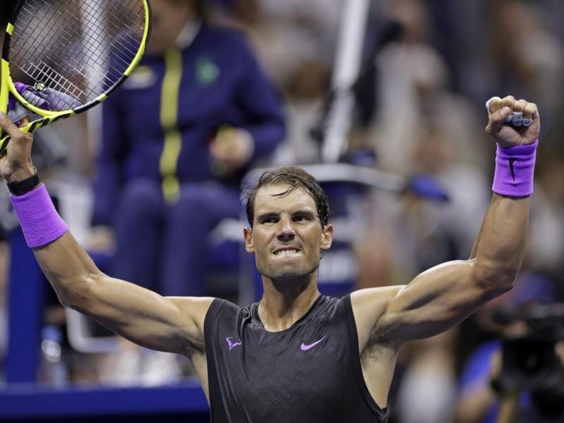 Geschafft: Rafael Nadal steht bei den US Open in der zweiten Runde. Foto: Adam Hunger/AP