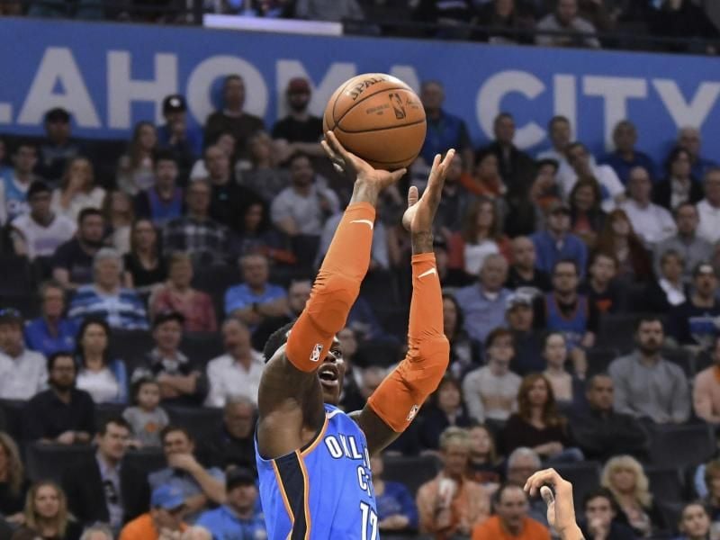 Holte zehn Punkte für Oklahoma City Thunder im Spiel gegen Houston Rocketsknapp: dennis Schröder. Foto: June Frantz Hunt/FR171659 AP/dpa