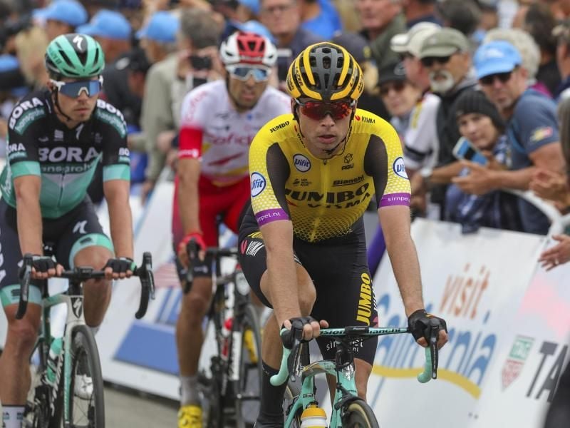 Tejay van Garderen trägt bei der Kalifornien-Rundfahrt weiter das Gelbe Trikot des Gesamtführenden. Foto: David/The Tribune/AP