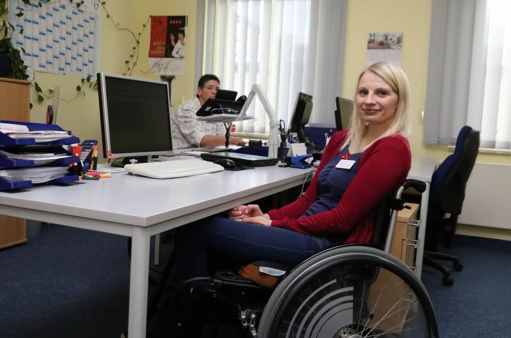 Karen Ritter fühlt sich wohl an ihrem Arbeitsplatz.