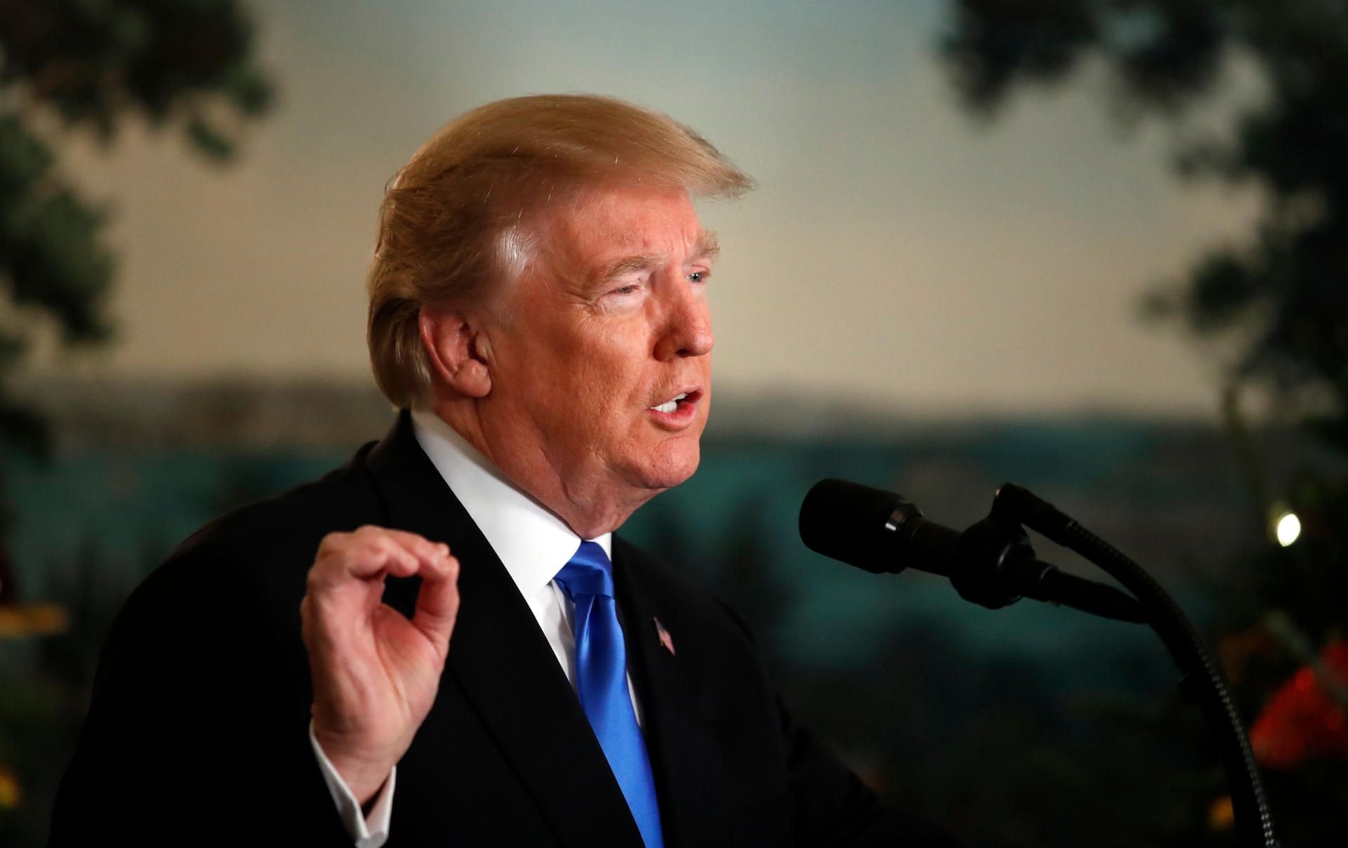 Donald Trump bei seiner Pressekonferenz im Weißen Haus.