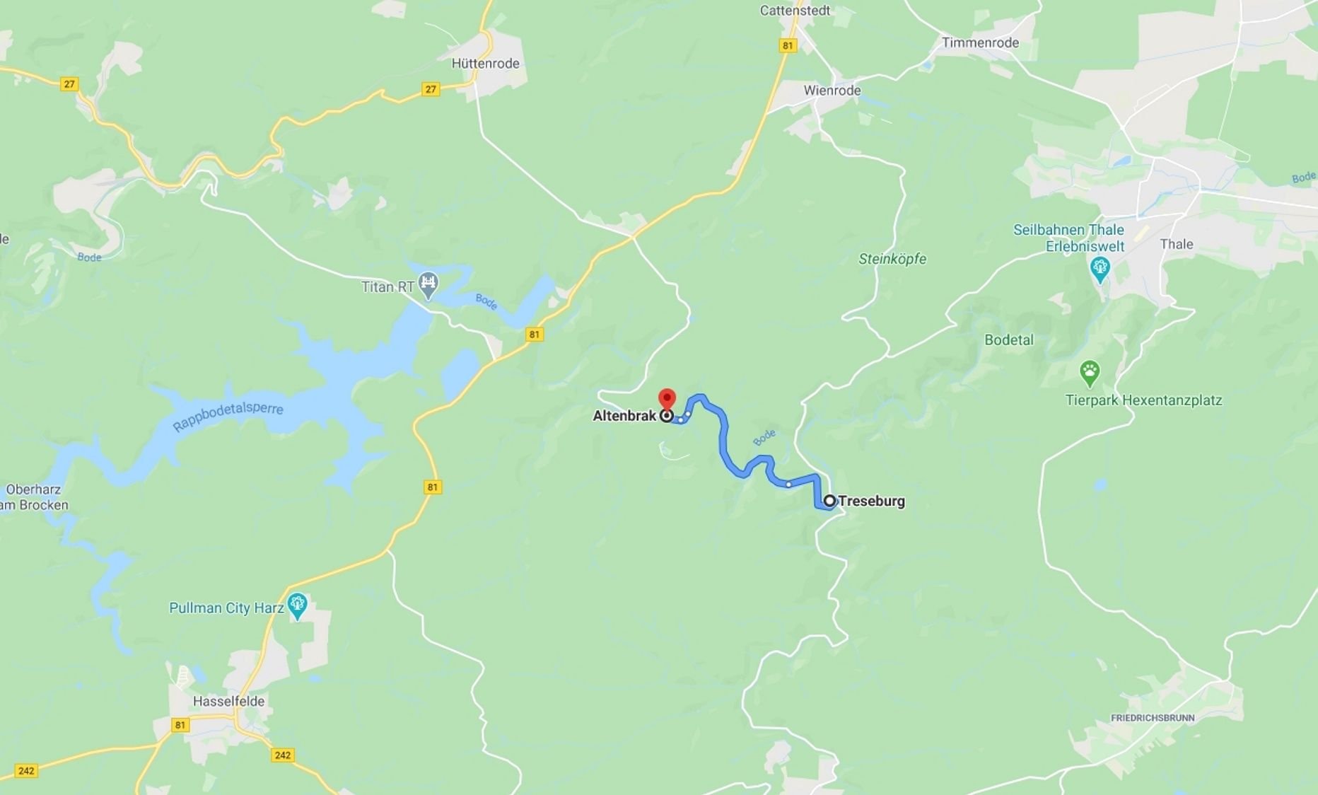 Weil ein Steinschlag droht, wurde die Landesstraße 94 zwischen Altenbrak und Treseburg gesperrt.
