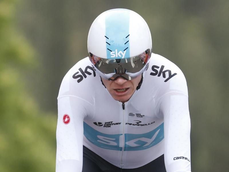 Chris Froome kann die Erwartungen beim Giro d'Italia (bisher) nicht erfüllen. Foto: Yuzuru Sunada/BELGA