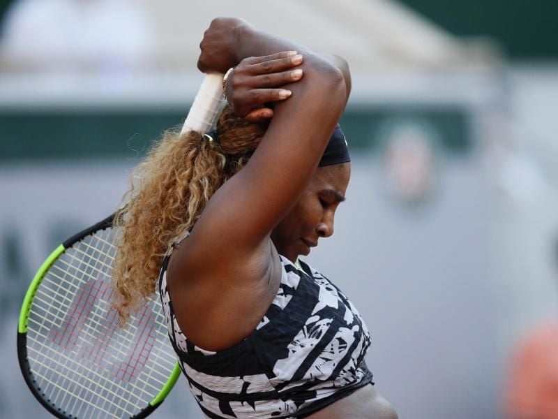 Serena Williams kann ihre Enttäuschung über das Aus bei den French Open nicht verbergen. Foto: Christophe Ena/AP