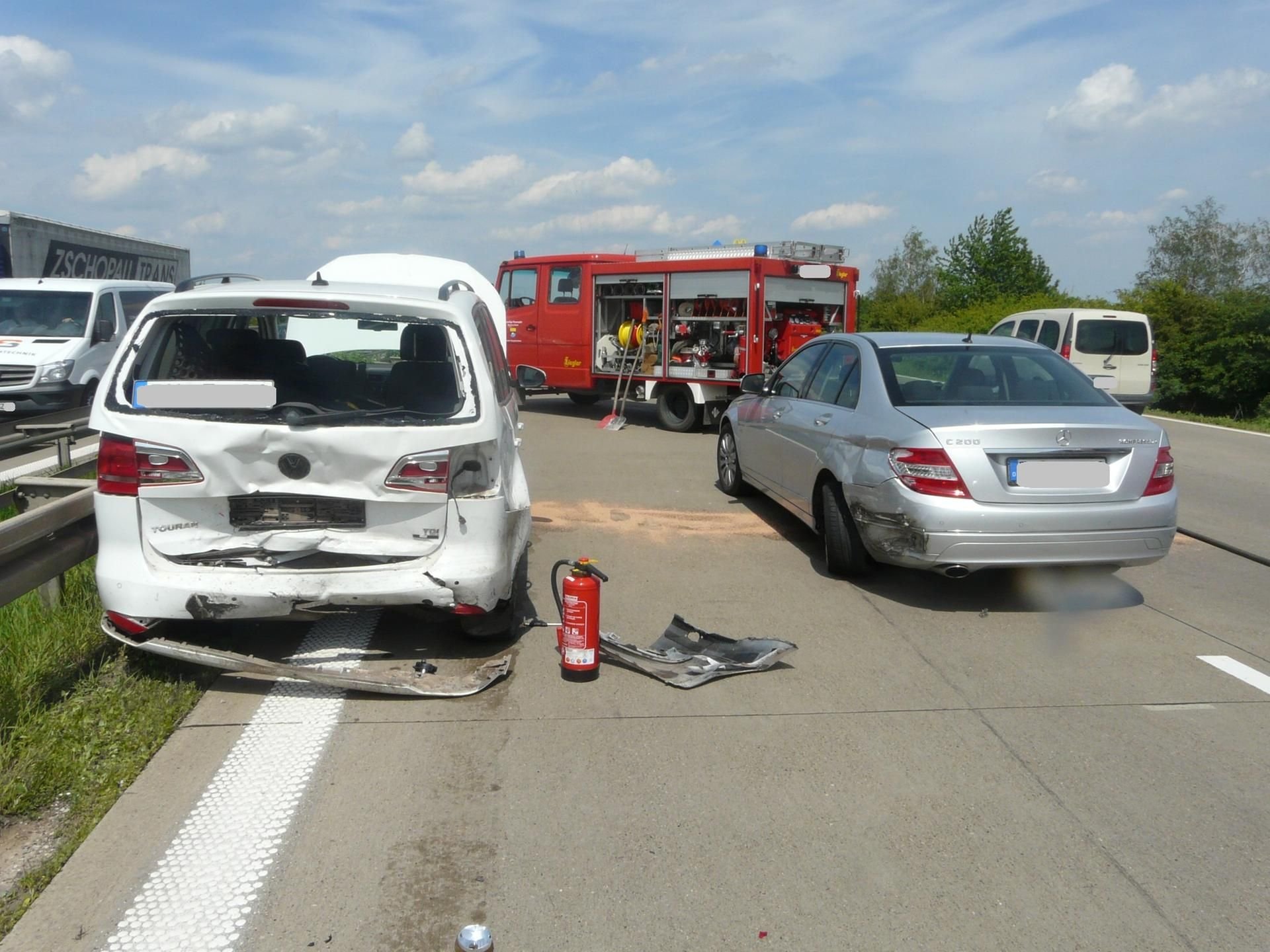 Die Unfallstelle auf der A14 bei Förderstedt.