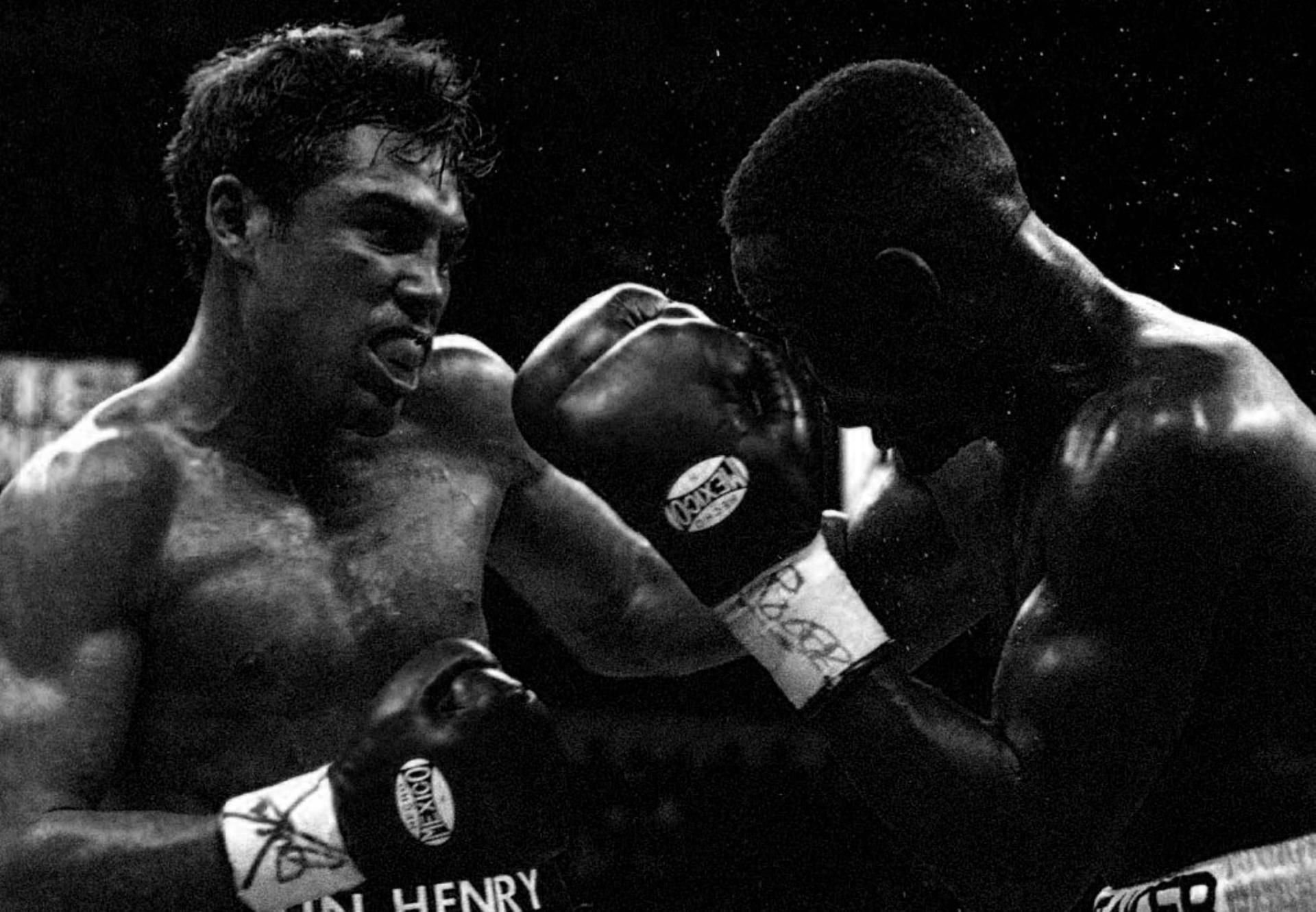 Pernell Whitaker (r.) bei seinem aufsehenerregenden Fight im April 1997 gegen Golden Boy Oscar de la Hoya.