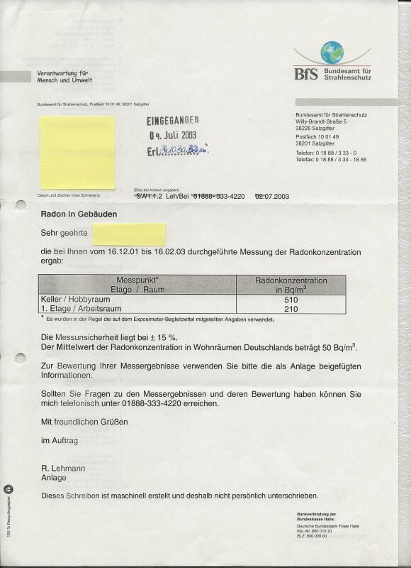 Bereits Anfang des Jahrtausends gab es an verschiedenen Orten im Landkreis Messungen der Radonkonzentration.