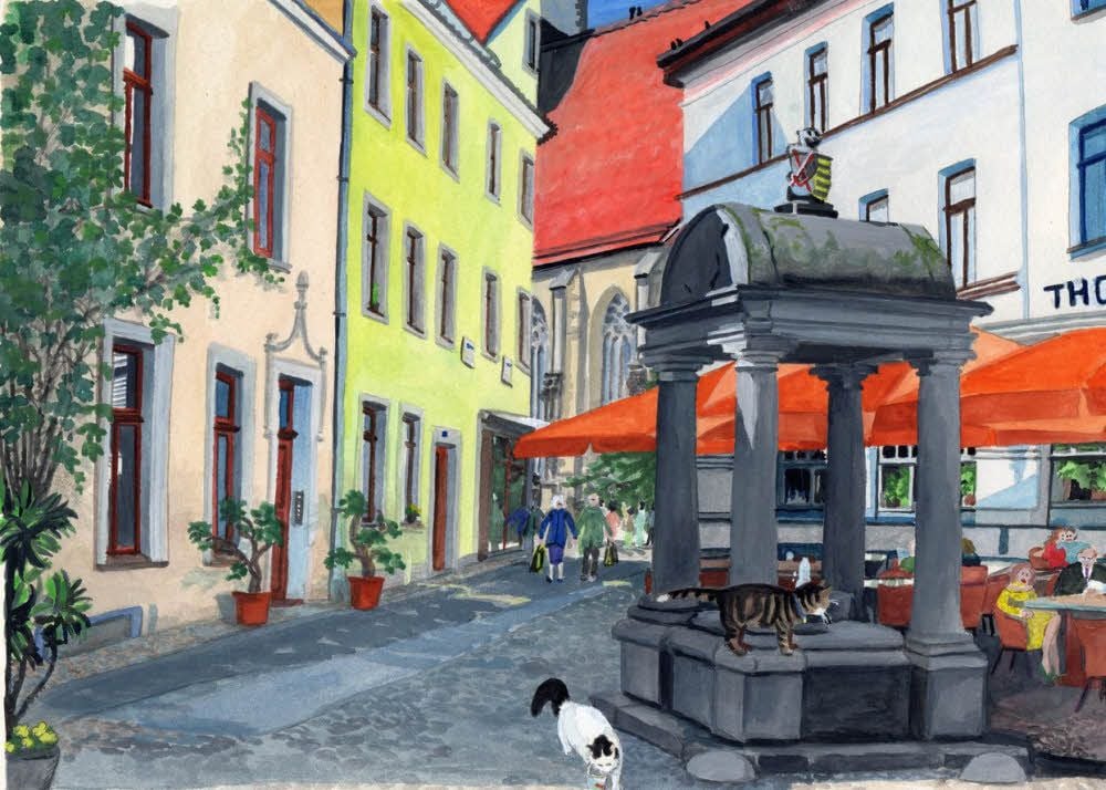Christine Schmidt-Wichmann hat ihr zweites Kinderbuch fertig gestellt. Es erzählt eine Katzen- und Brunnengeschichte in Wittenberg.