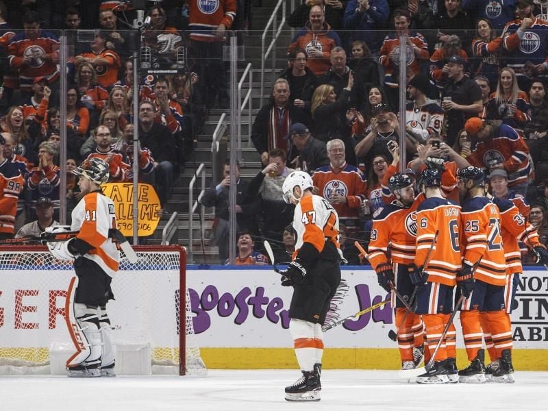 Die Edmonton Oilers setzten sich gegen die Philadelphia Flyers durch. Foto: Jason Franson/The Canadian Press via AP