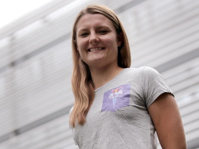 War mit ihren Sprüngen nicht zufrieden: Klippenspringerin Iris Schmidbauer ist zur Halbzeit Elfte. Foto: Stephan Jansen