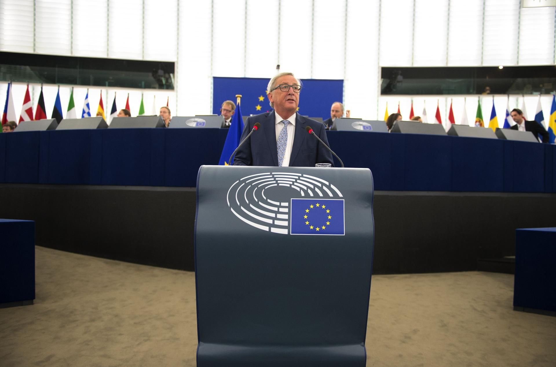 EU-Kommissionpräsident Jean-Claude Juncker bei seiner Rede in Straßburg